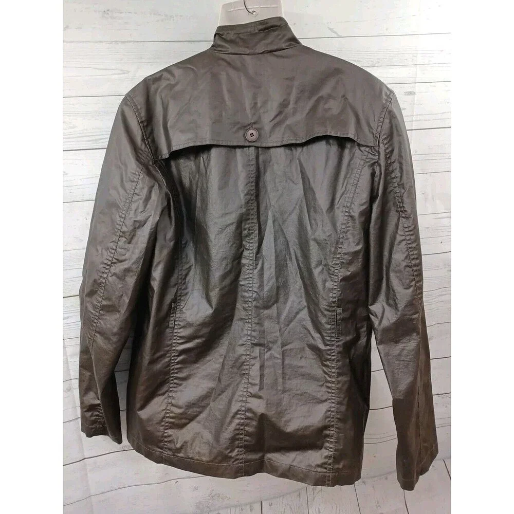 Twentyone Men Full Zip Brown Windbreaker Jacket Pockets Sz L